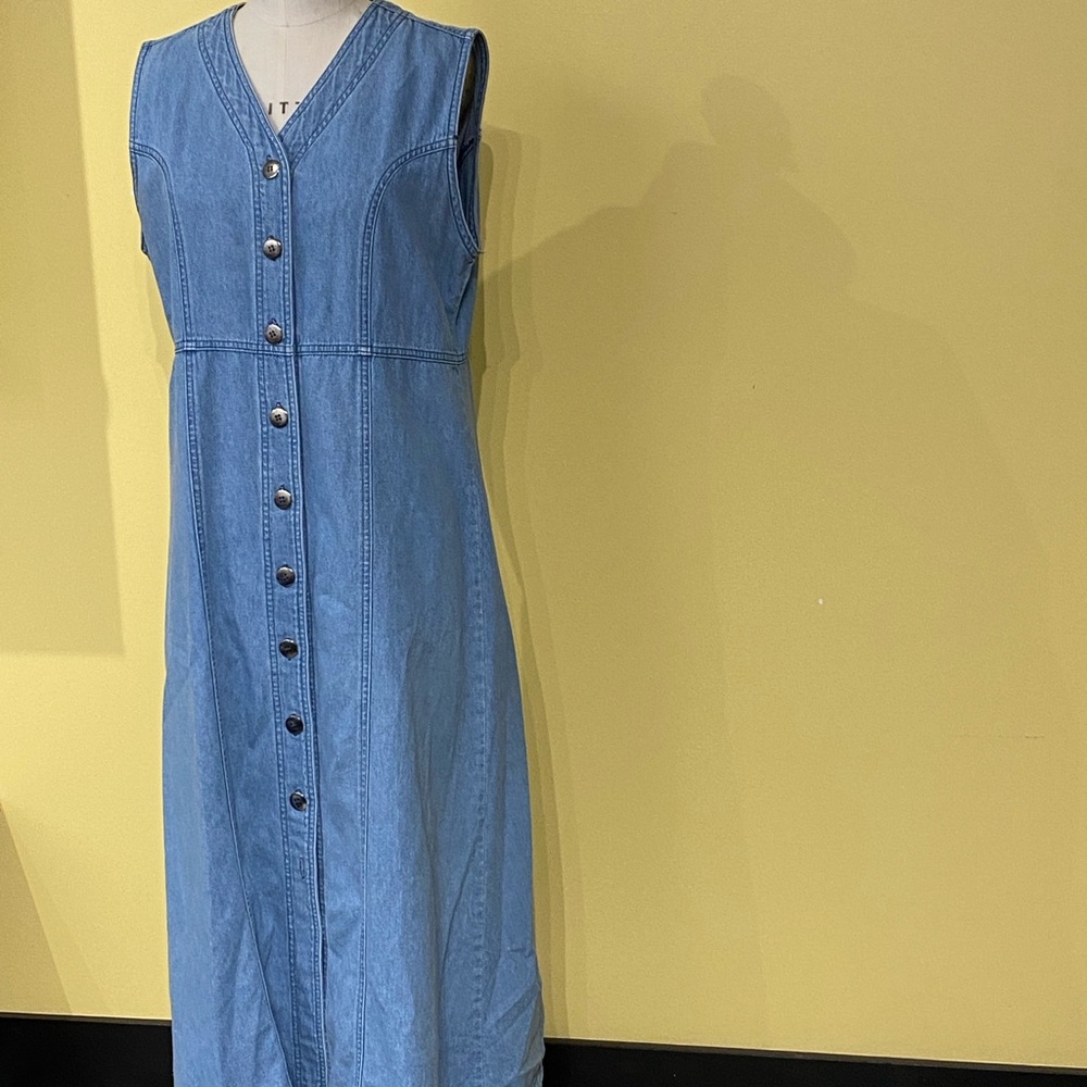 Sleeveless Blue Denim Dress